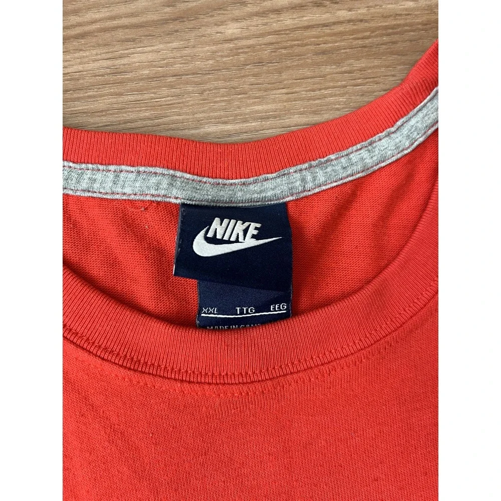 Nike Vintage‎ 80s Blue Tag Logo T Tee Shirt Jordan Gray Orange XXL